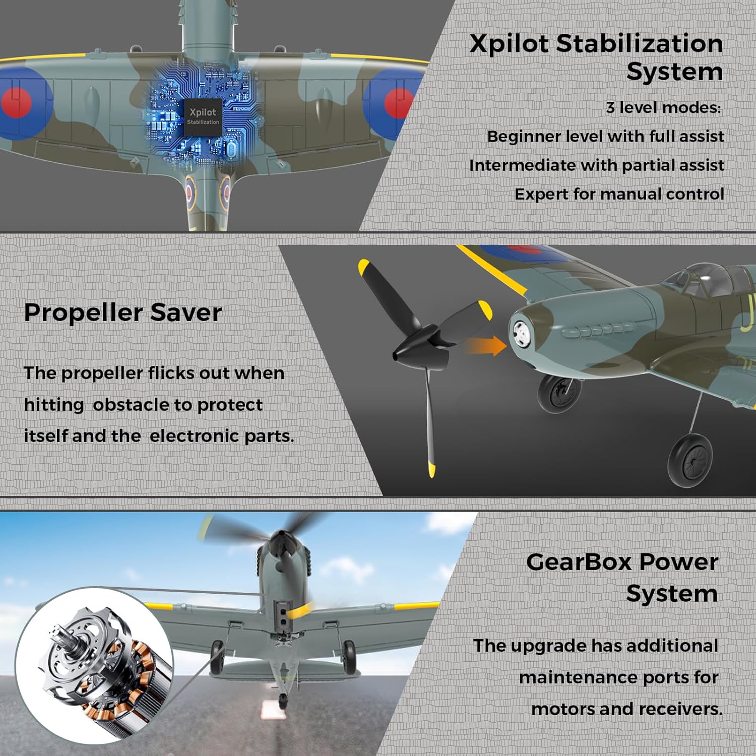 Avión RC VOLANTEXRC Spitfire - - Rc Planes Horizon Hobby reseña y precio